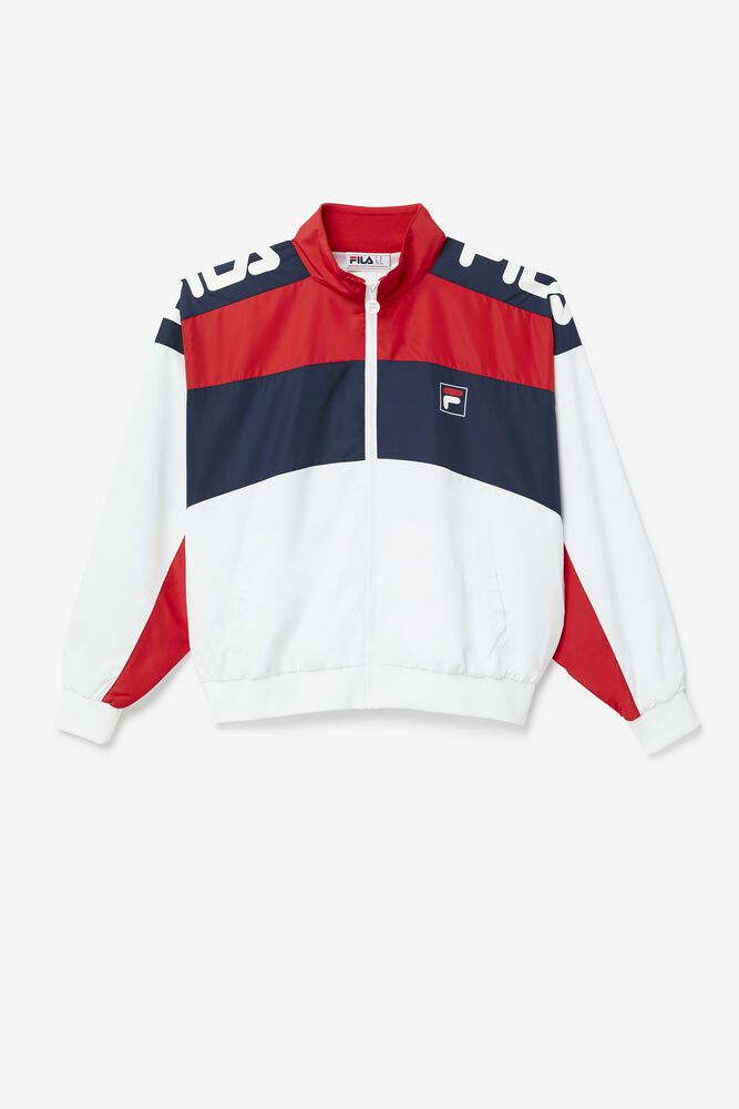 Fila Jakke Herre Hvite/Marineblå/Rød Franc 468902-PTJ